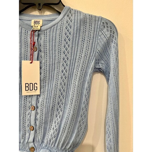 NWT BDG Size S-P Sky Pointelle Cardigan & Cami Twin Set Blue MSRP$59 - Picture 10 of 11